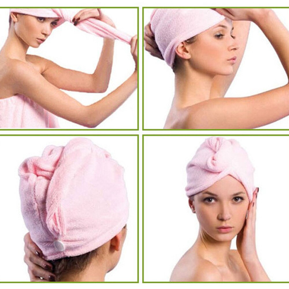 Handdoek-Wrap Hoofd-Hoed Tulband Douche Pool Microfiber Haar Tulband Snel Droog Haar Hoed Gewikkeld Handdoek Badmuts