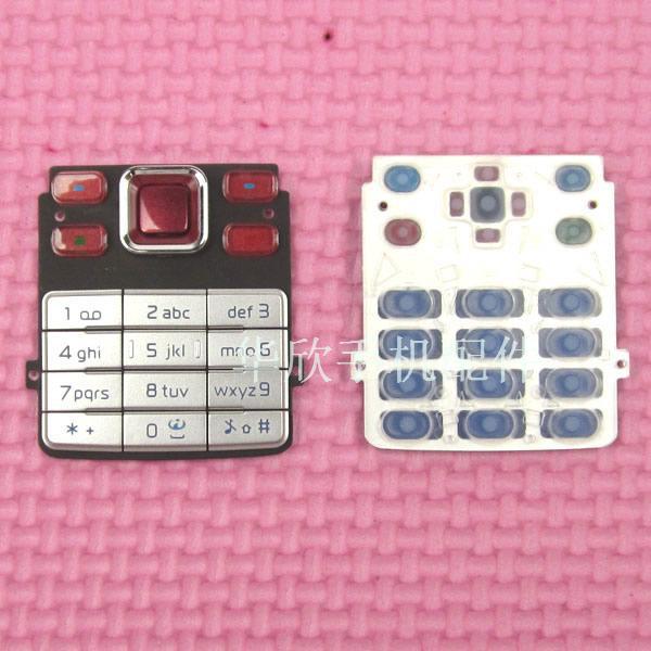 Rood &amp; Zilver Belangrijkste Functie Toetsenborden Voor Nokia 6300 Knoppen Cover Case Toetsenborden
