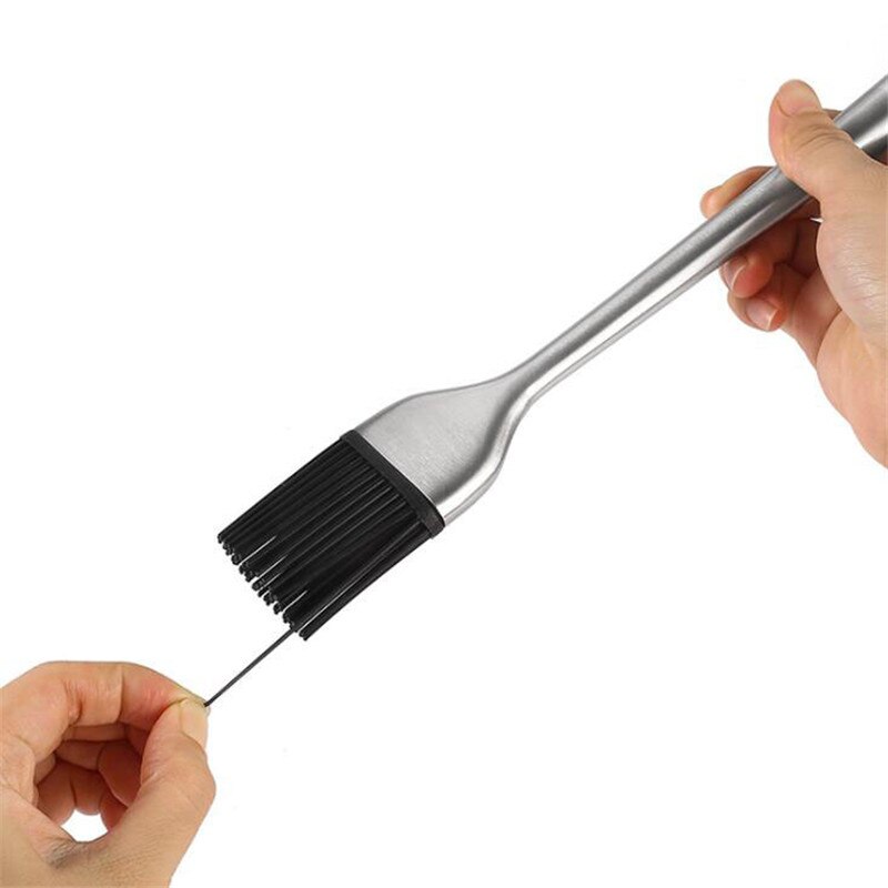 1Pc Stainless Steel Handle Silicone Oil Brush BBQ Butter Bake-ware Bread Basting Brush Kitchen Utensils Oil Brush for Grilling