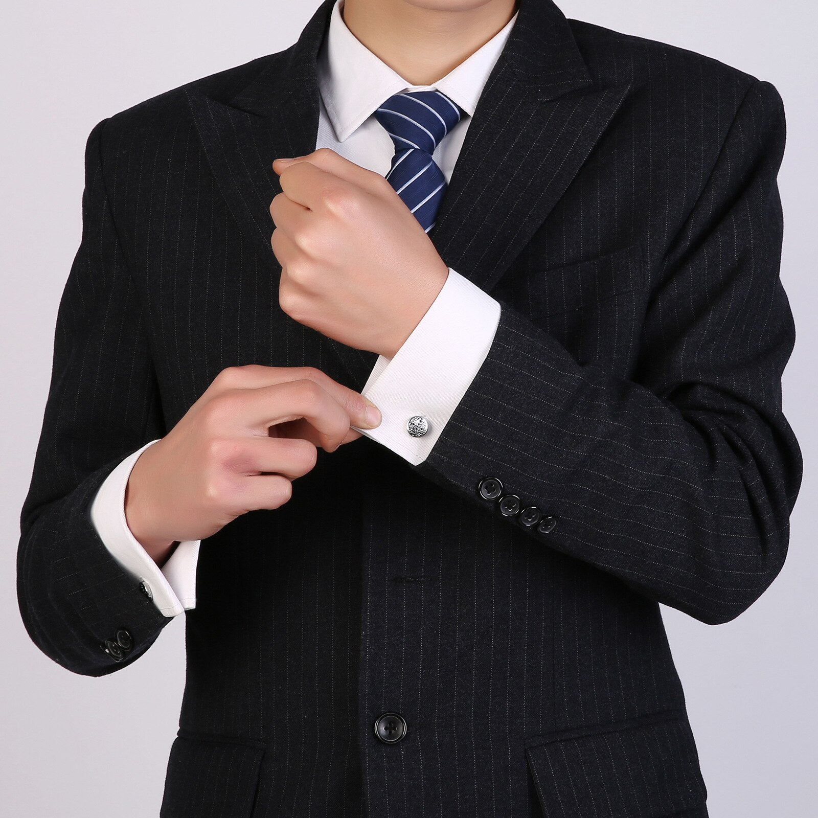 High French Style Cufflinks Retro Pattern Inlaid Rhinestones Man and Woman Business Shirt Cuff Buttons Two Ways To Wear