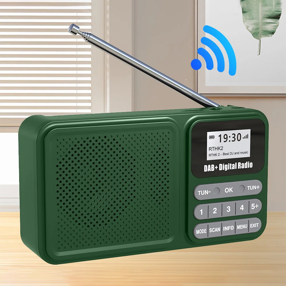 Portable DAB Plus Digital Radio with Bluetooth Solar Powered Rechargeable Speaker Supports USB TF Card MP3 Playback
