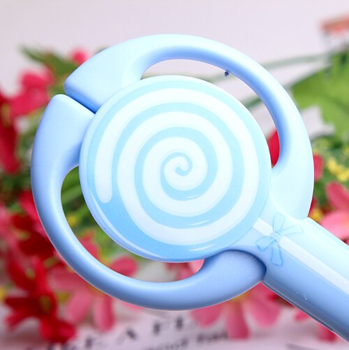 1 piruleta kawaii tijeras con estilo DIY papelería oficina zakka material escuela estudiante tijera papel encaje suministros (ss-1551)