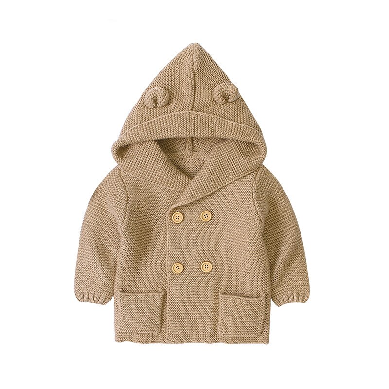Baby Kinderen Kapmantel Trui Peuter Jongen Meisje Winter Kleding Dikke Jas Mode Windjack Kids Solid Wol Jas
