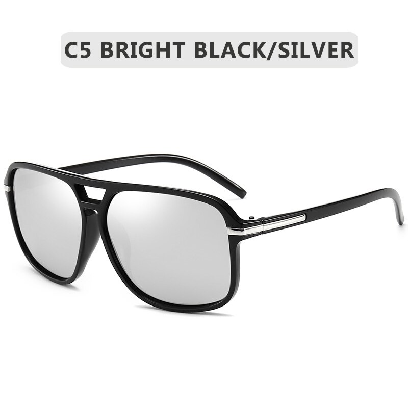 Mænd cool firkantet stil gradient polariserede solbriller kører vintage mærke billige solbriller oculos de sol: C5