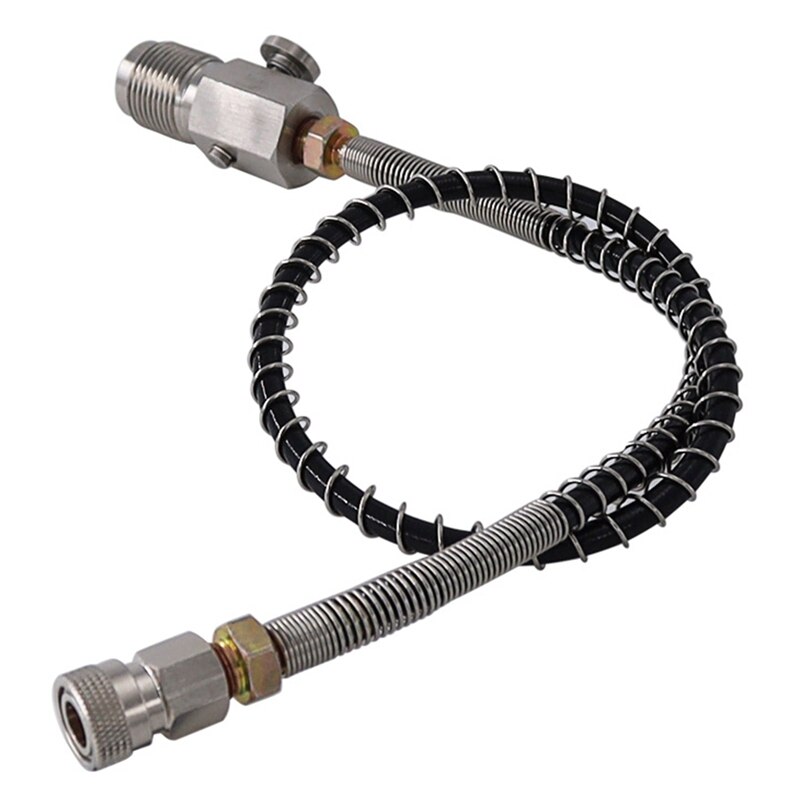 24 Inch Spring Wrapped Hose DIN Adapter Scuba Diving Filling Regulator Stainless Steel+Copper