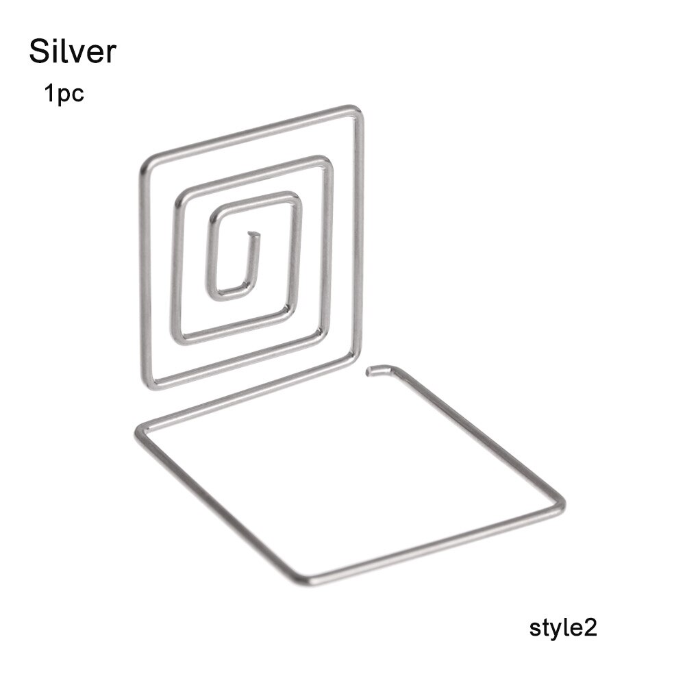 1 pc romantiska hjärta diamant fotoklämma metall plats korthållare cool bröllopsfest skrivbordsdekoration bord nummer stativ: Typ 5-1pc silver