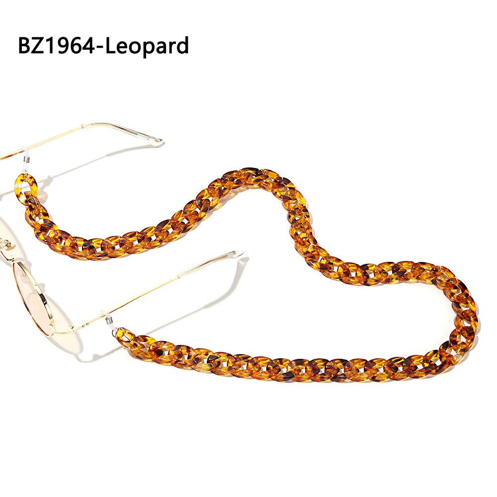 1Pc Acryl Glazen Ketting Zonnebril Keten Lanyard Ketting Brillen Retainer Brillen Houder Strap Eyewear Accessoires: BZ1964-Leopard