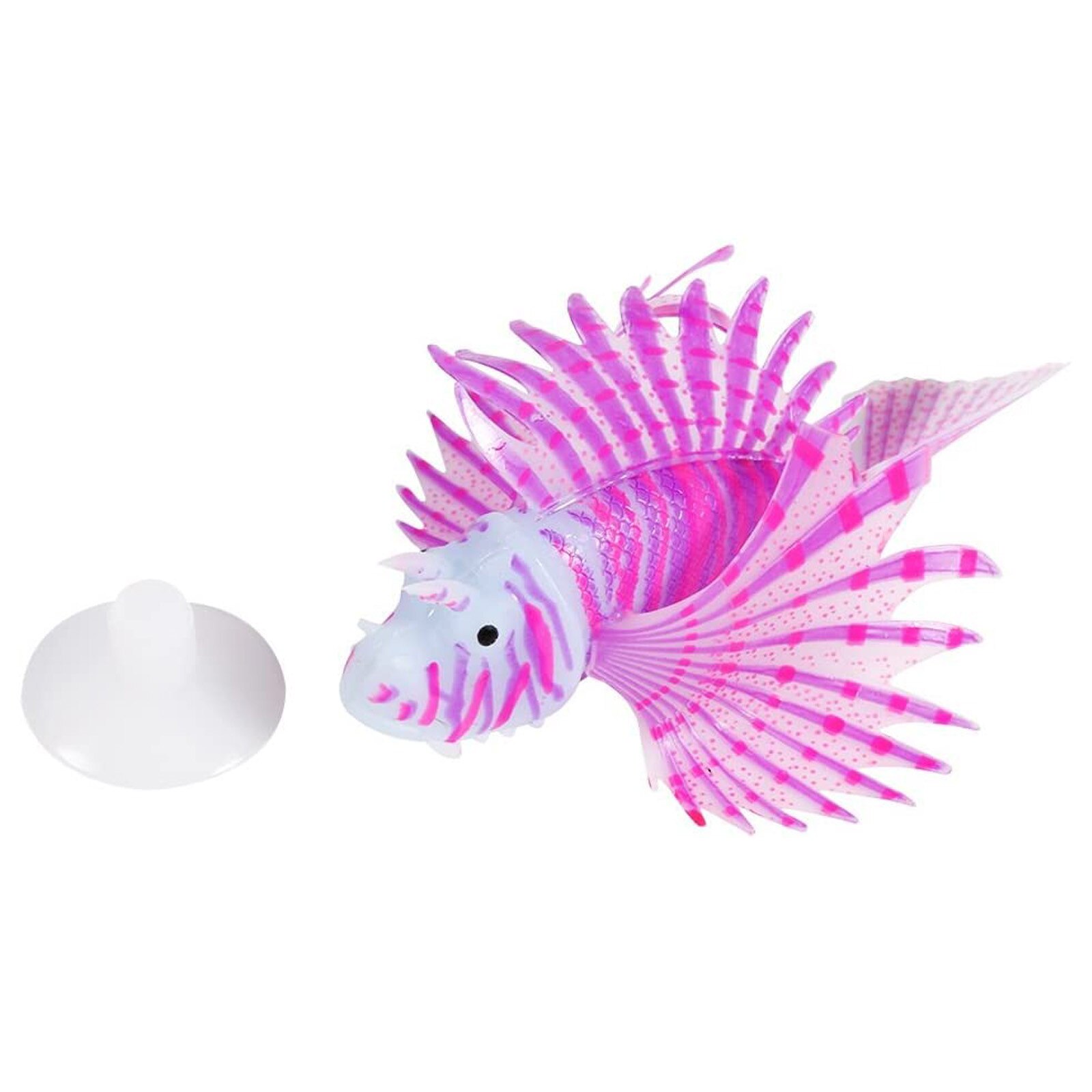 Aquarium Artificial Luminous Lionfish Fish Tank Aquatic Landscape Silicone Jellyfish Fish Glow In Dark Underwater Ornament: Purple 