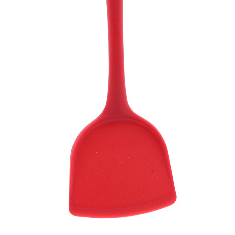 Food Grade Silicone Baking Tools Shovel Kitchen Spatula Cake Slotted Butter Cream Mixer Scraper Long Handle Shovel: red