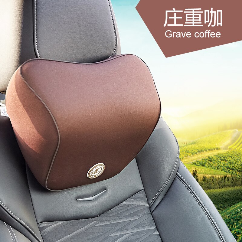 Bilpute nakkestøtte nakkepute minne bomull sortere passform kropp ryggrad kurve ortopedisk pute sete polyester: Kaffe