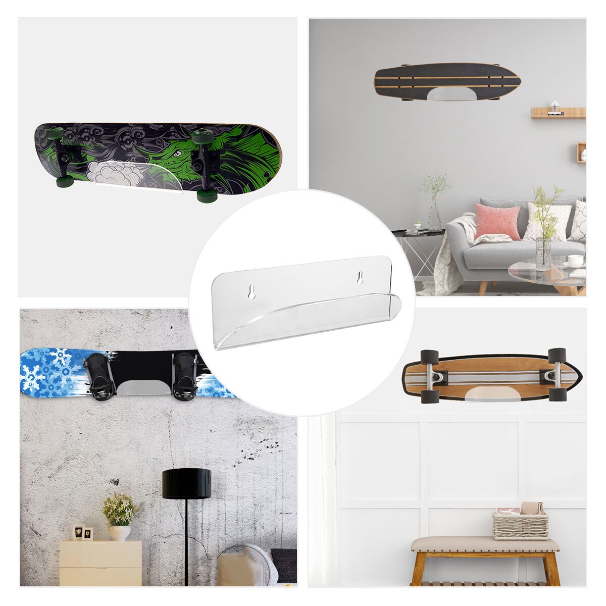 Skateboard Magazijnstelling Acryl Muur Gemonteerde Skateboard Display Stand Beugel
