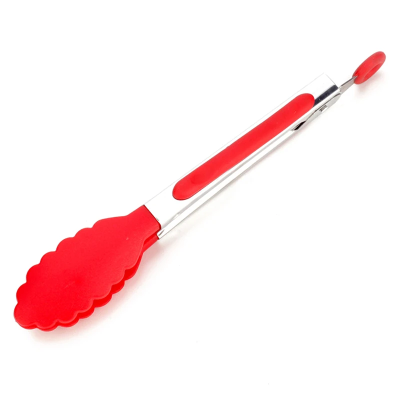 Pince alimentaire en acier inoxydable, pince de cuisine antidérapante en Silicone et Nylon, outils pour salade de barbecue, accessoires de cuisine pour gril: vert clair