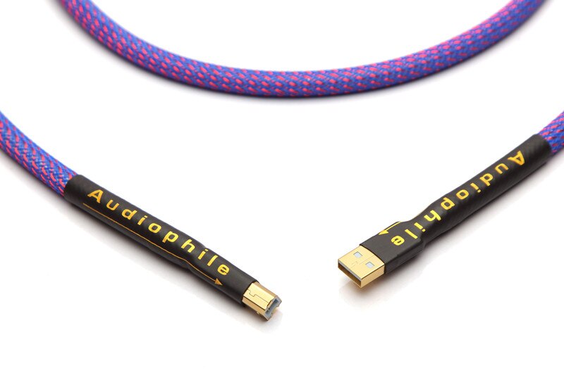 Hi Fi fever USB A-B audio cable sound card power amplifier cable QED silver plated core: Blue / 5m