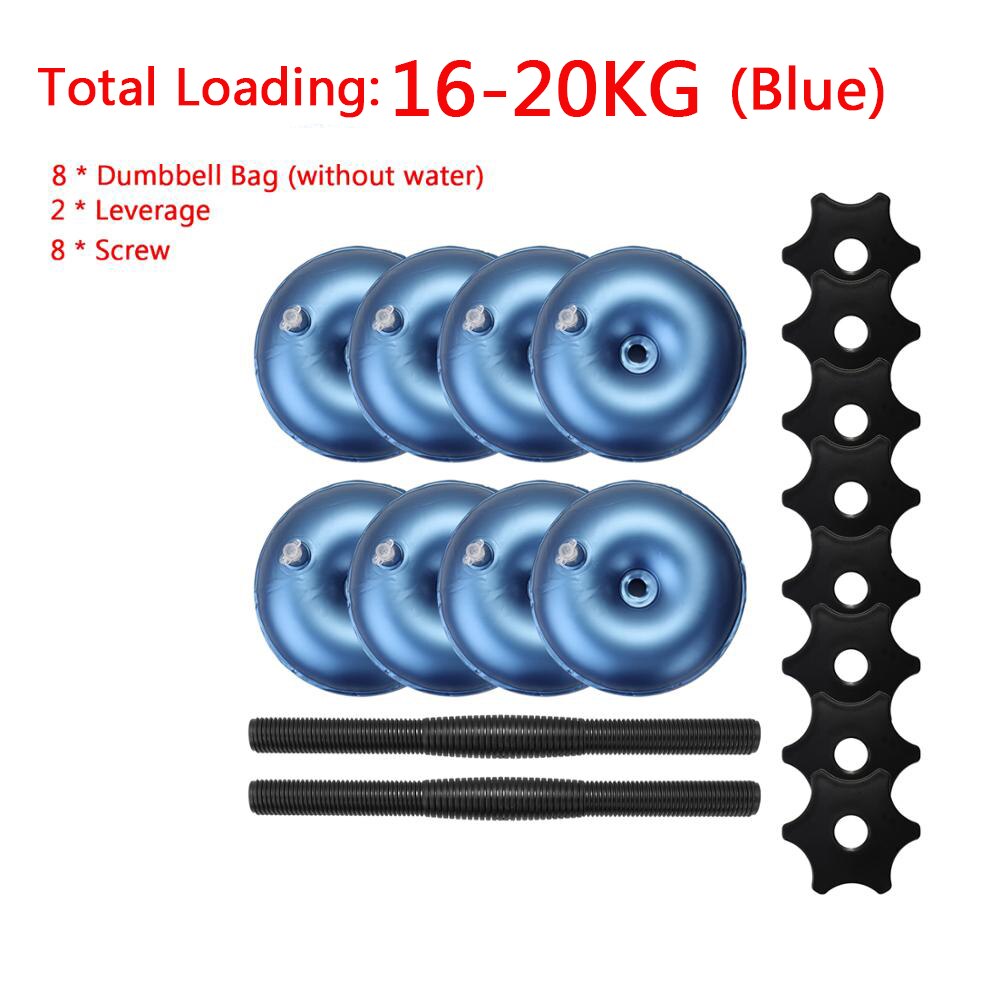 Mancuernas rellenas de agua para entrenamiento muscular, pesas ajustables de inyección de agua, 16-25KG: Blue 16-20kg