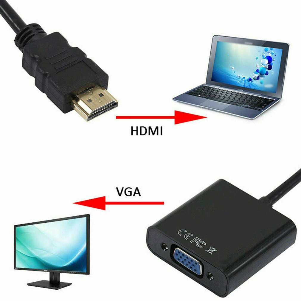 1080P HDMI male to VGA female video cable converter adapter For PC Monitor NoteBook Laptop HD DVD HD DV