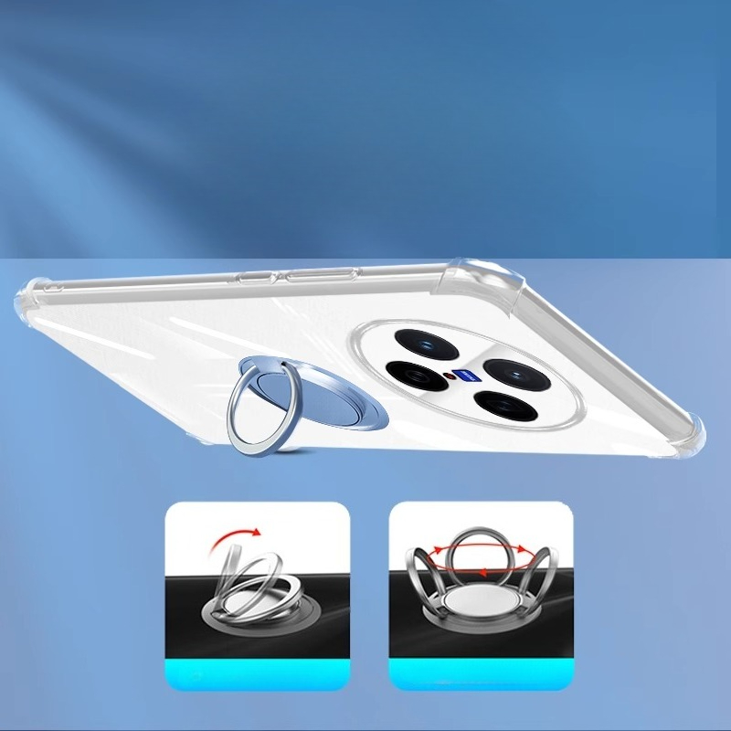 Case Voor Vivo X200 Ultra Magnetische Ring Houder Airbag TPU Cover Voor Vivo X200S X200 Pro Mini Schokbestendig Clear Silicone Back Shell