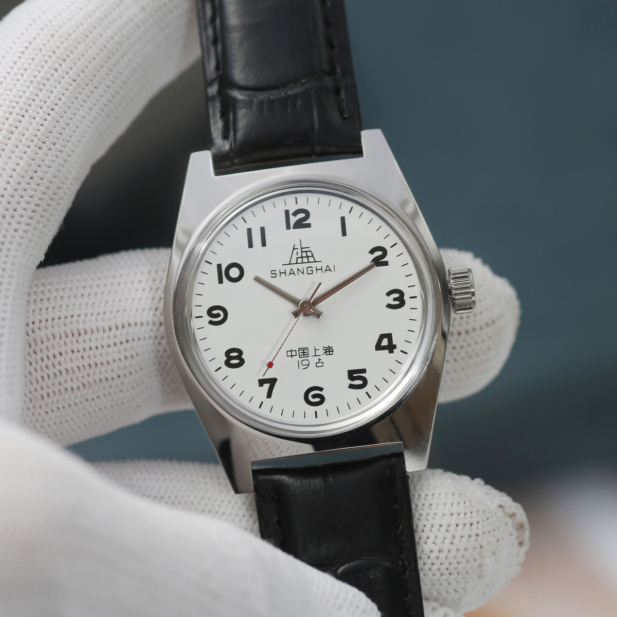 Shanghai 7120 mechanische Uhr mit Handaufzug für Herren, 36 mm, Retro-Business-Uhr, klassischer, schlichter Look: Kaffee