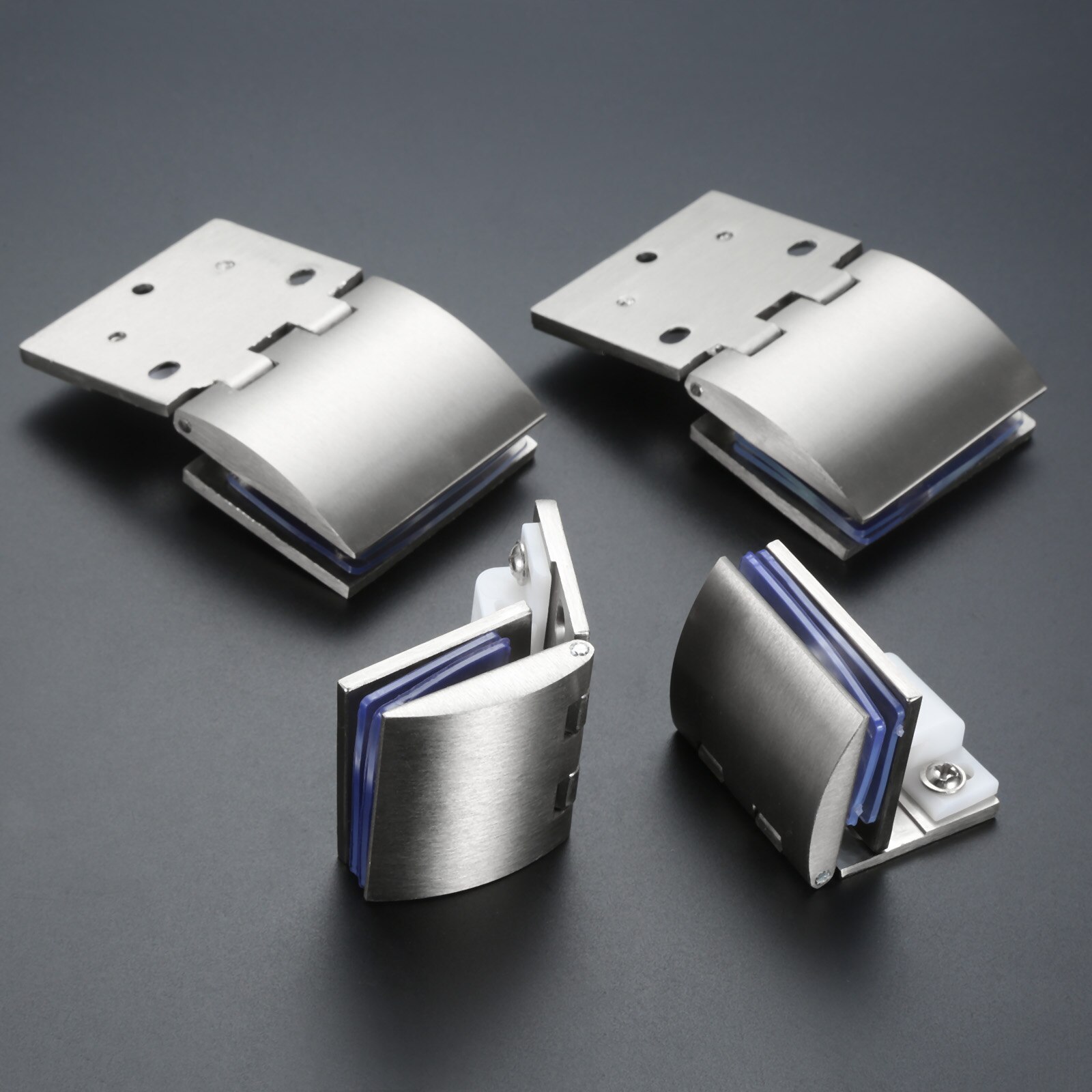 2pcs Door Hinges Zinc Alloy Cabinet Glass Door Hinge Clamp Clips Fit for 5-10mm Thickness Glass Furniture Hardware