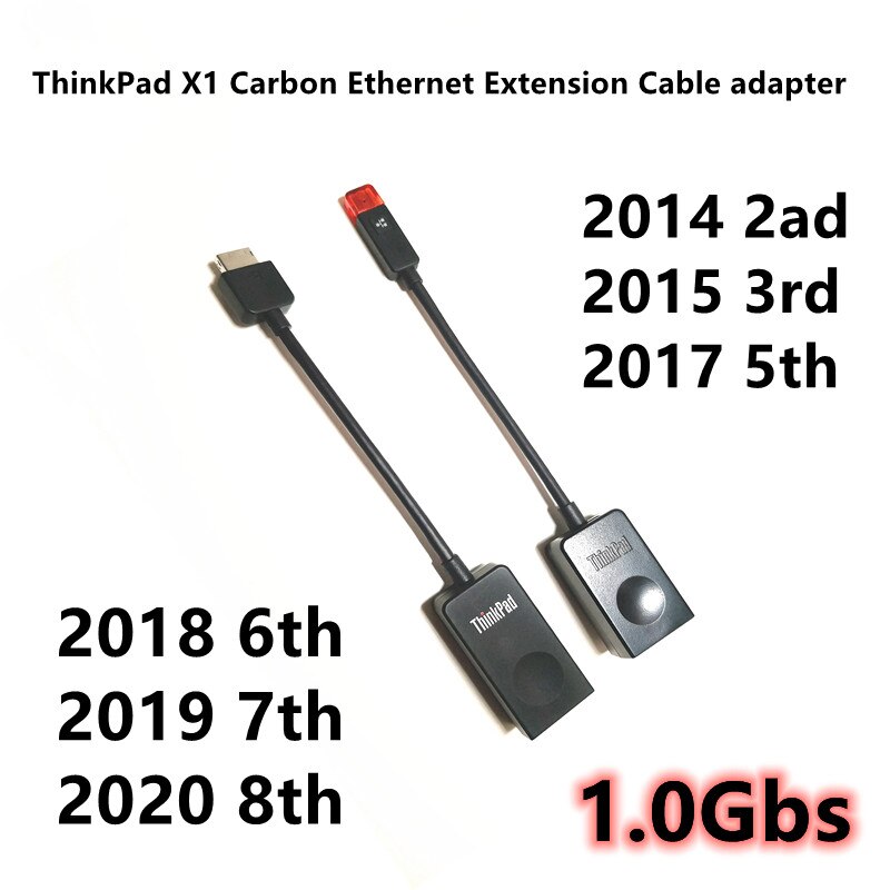 For Lenovo ThinkPad X1 Carbon Ethernet Extension Cable adapter 1.0Gbs 5C10Y97178 01YU027 4X90F84315/04X6435