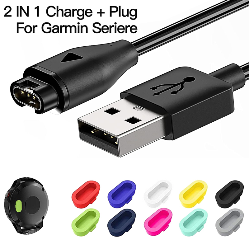 Cavo di ricarica per caricabatterie Garmin Vivoactive 3 4S 935 Caricatore USB molo 945 245 Fenix 7 7S 7X 6 6S 6X pro 5 5S 5X più coperchio spina