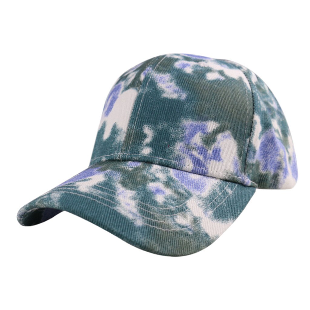 Tie-dye print cap tennis cap udendørs sport baseball tenis bomuld åndbar solskærm tennis caps hestehale cap: H