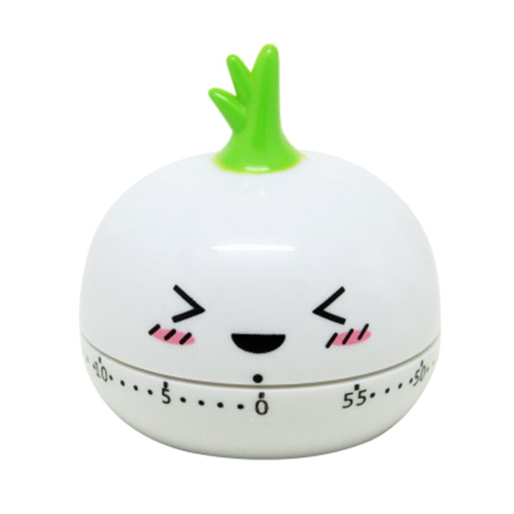 Cute Vegetable Shape Kitchen Mechanical Timer 60 Minutes Cooking Dial Timer Reminder For Shop Home Kitchen Gadget: White