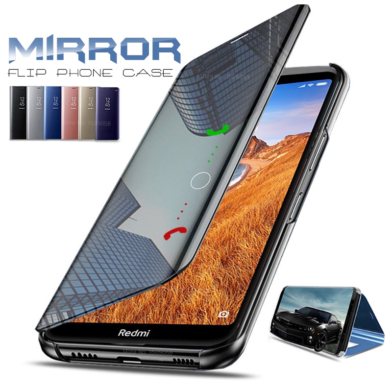 Clear View Smart Spiegel Flip Case voor Xiaomi Redmi 7A Cover Stand Case Op De Xiomi Xaomi Xiami Kisomi Redmi7A a7 Coque Fundas