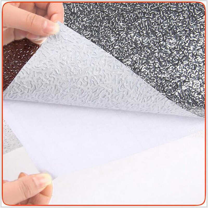 Kitchen Waterproof Anti-oil Aluminum Foil Self-adhesive Stickers Mats Anti-oil Sliver Wallpaper for Drawer Bathroom