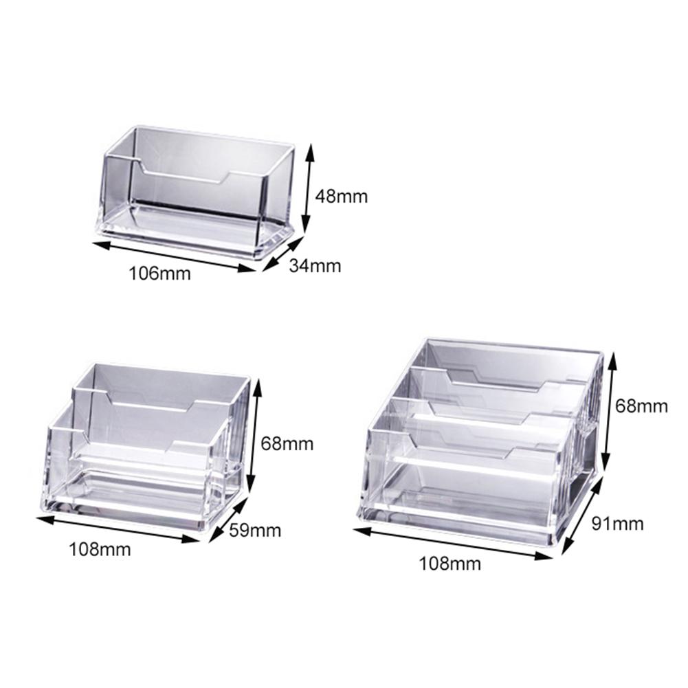 Akryl Kort holder - 1/2/3/4 Lommer - Gjennomsiktig Skrivebord Organizer