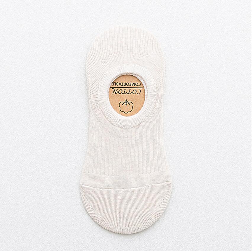 1 pair of spring and summer products solid color invisible socks cotton silicone anti-skid ladies socks boat socks: 8
