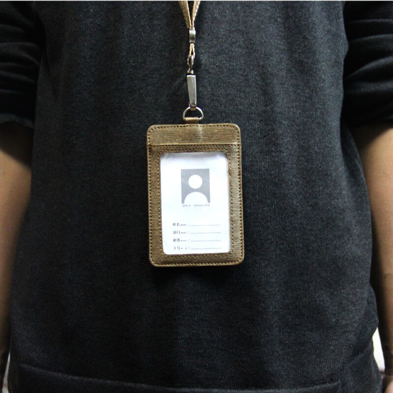 High-grade PU Card holder Staff Identification Card Neck Strap with Lanyard badge Neck Strap Bus ID holders