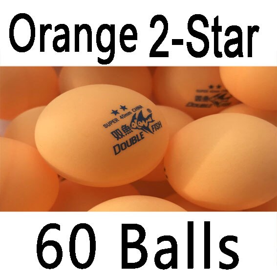 60x dubbla fiskar 1 stjärna 2 stjärna 3 stjärna 40mm träningsbordtennisbollar: 2 stjärnigt orange