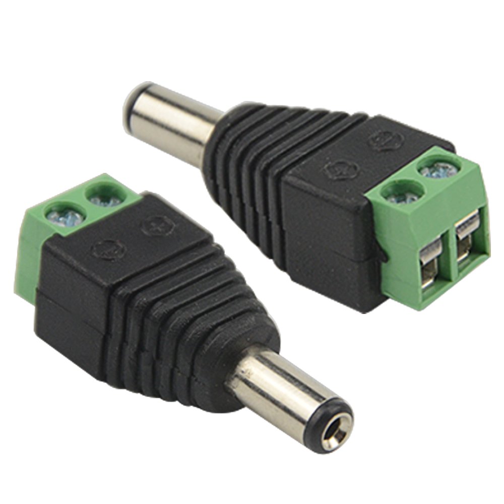 DC Power Connector Male & Female and BNC Male & Female Video Balun Connector Kit for CCTV Security Camera LED Strips Terminal
