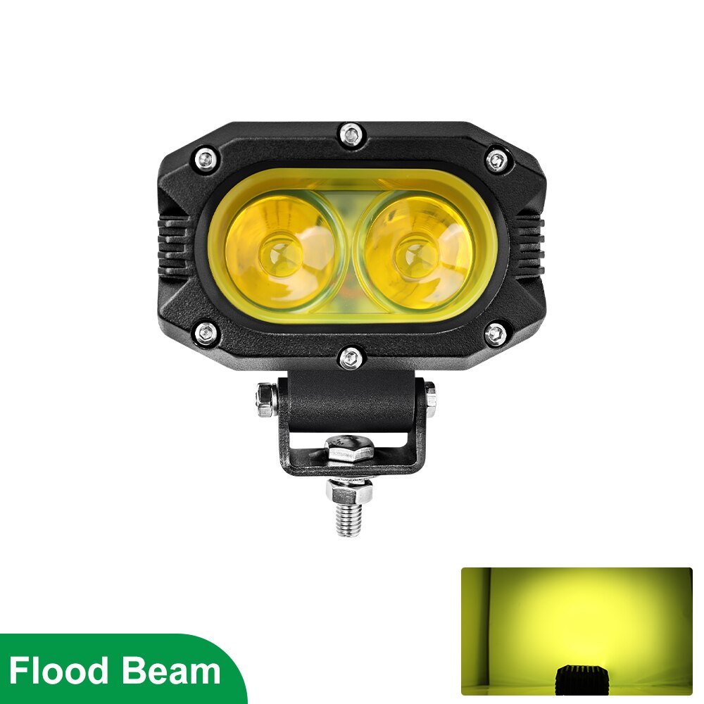 BraveWay 4&quot; Super Bright Offroad LED Work Light Bar Spot Flood Beam DRL 4x4 LED Fog Yellow Light ATV LED Bar For Lada Truck Car: 1pc FLOOD