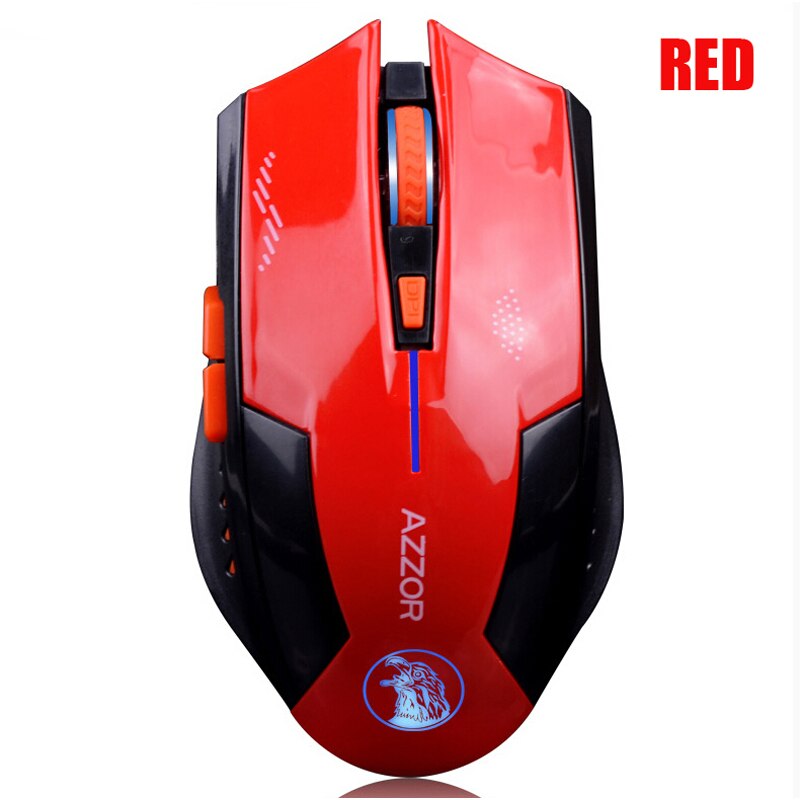 AZZOR Carica Silenzioso Pulsante Mute Mouse Senza Fili Noiseless Gaming Mouse Ottico 2400dpi Built-in Batteria Per PC Del Computer Portatile del Computer