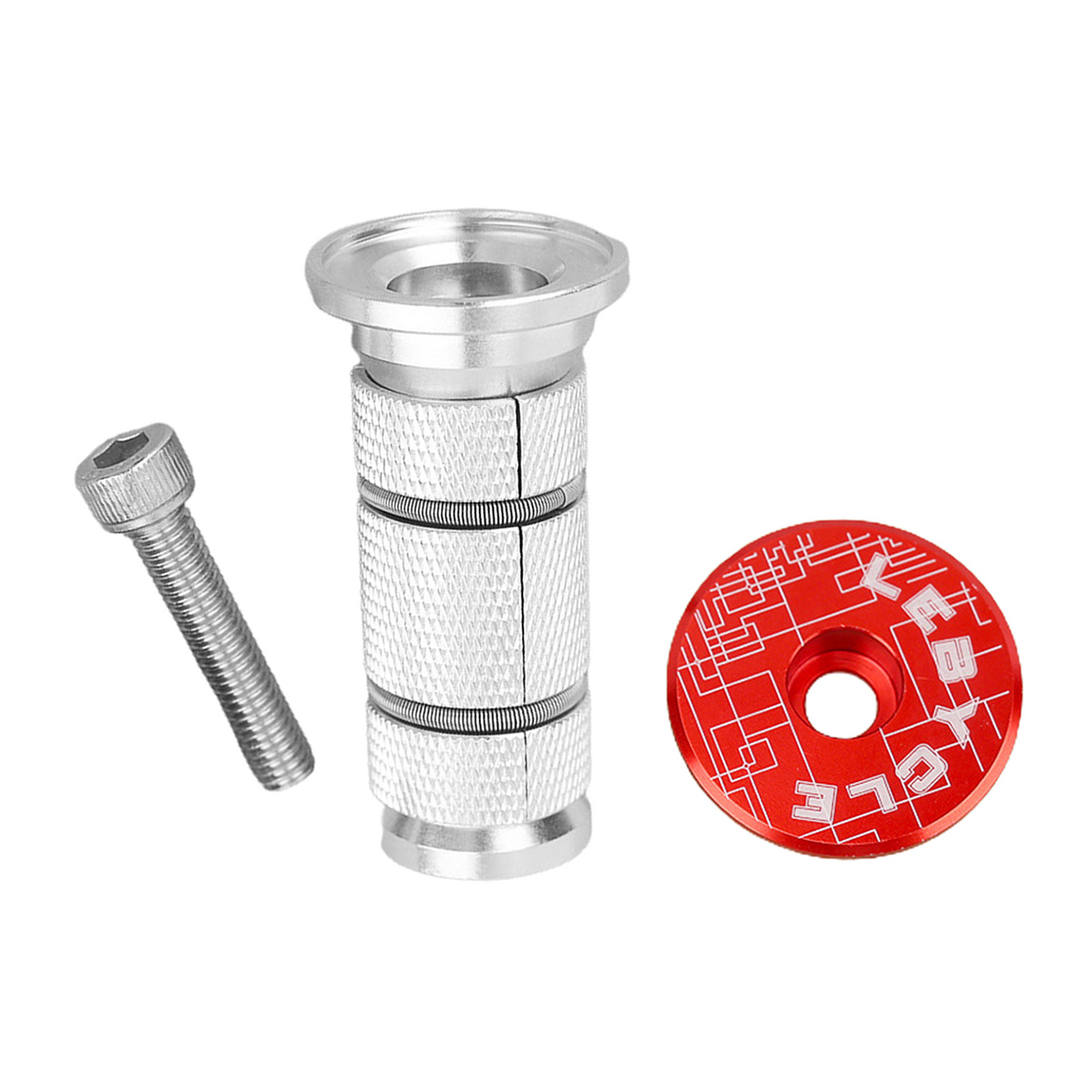 Bike Headset Expander 40mm Compressor Stem Top Cap Expansion Bolt Plug: Expander Red Cap