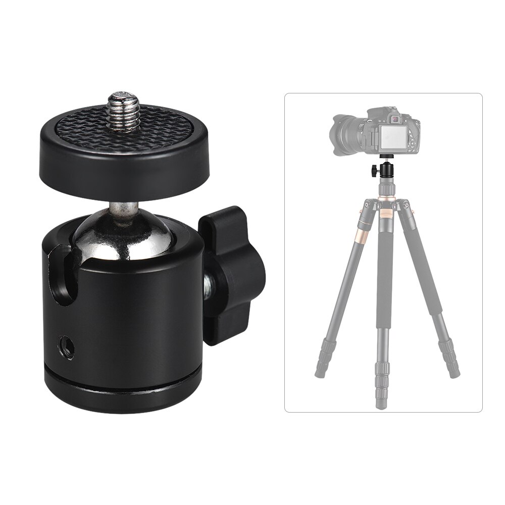2 pcs 360 Gradi di Rotazione Girevole Mini Testa A Sfera Treppiedi w/1/4 "A Vite Filo di Base di Montaggio per DLSR Videocamera Portatile Della Macchina Fotografica HA CONDOTTO LA Luce Staffa