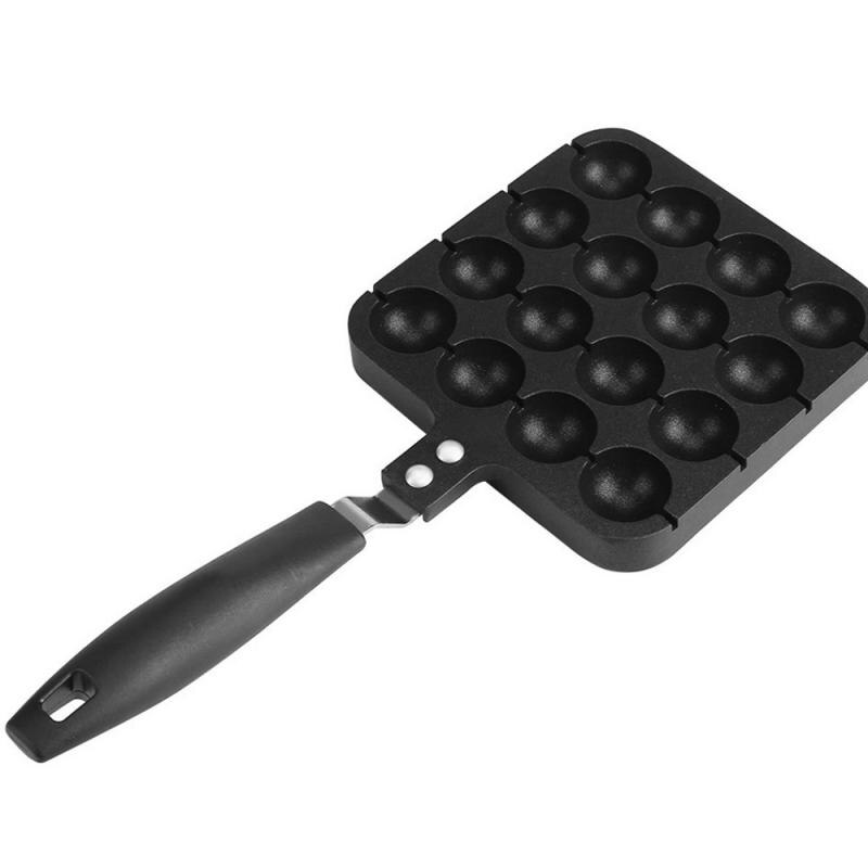 Sartén antiadherente Takoyaki de 16 agujeros, parrilla de cocina, bandeja de aluminio para hornear bolas de pulpo, plato para pastel, parrilla para cocinar albóndigas: Default Title