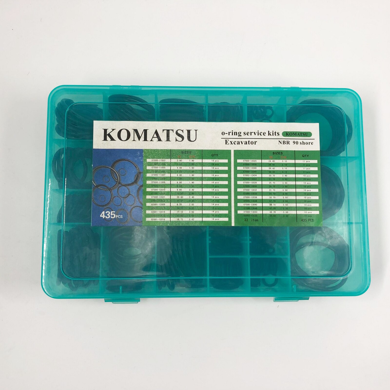 Komatsu O-Ring Afdichting Kit NBR90 O Ring Box Is 435Pcs O Ring Kit Voor Graafmachine