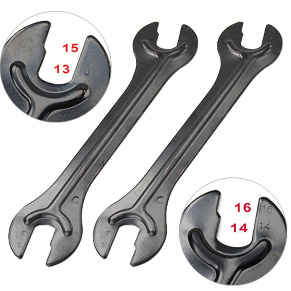 2pcs Bike Wheel Hub Wrench Bicycle Hub Cone Steel Dual Open-end Spanner Bicycle Repair Tool
