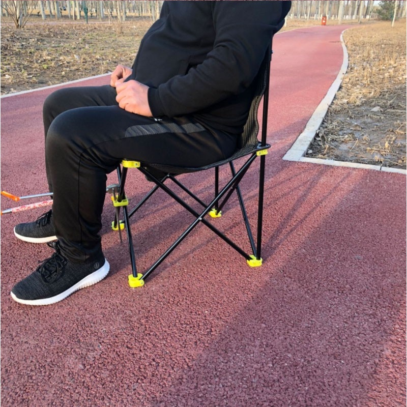 Opvouwbare visstoel, grote multifunctionele comfortabele strand-, wandel-, picknick- en kampeerstoel: Zwart -60cm