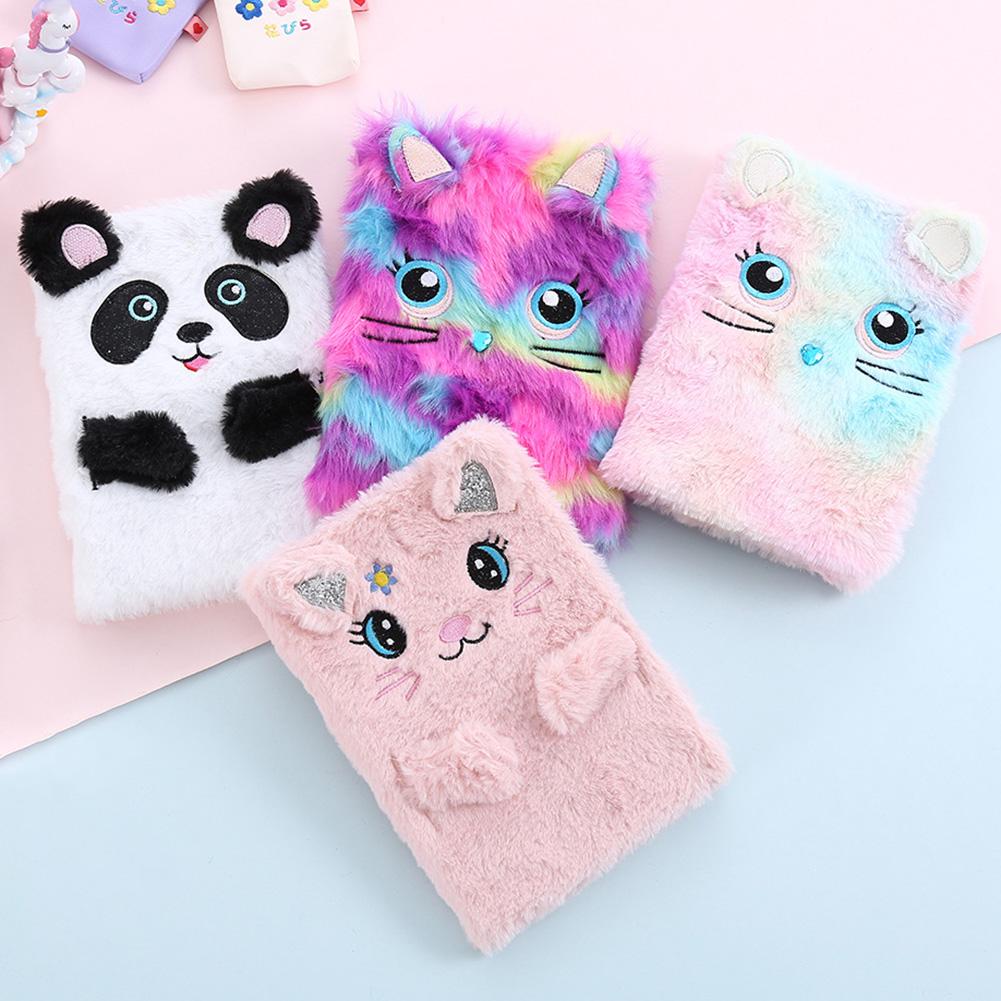 Cartoon Planner Notebook Cat Panda Fluffy Diary Girls Journal Notebook Memo Pad Birthday Notebooks libros agenda