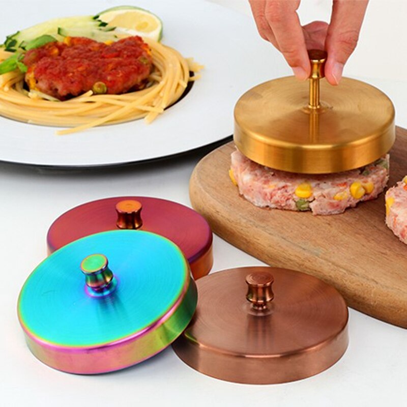 Roestvrij Non-stick Gevulde Hamburger Rundvlees Burger Druk Mould Party Grill Bbq Maker Barbecue Keuken Gadget