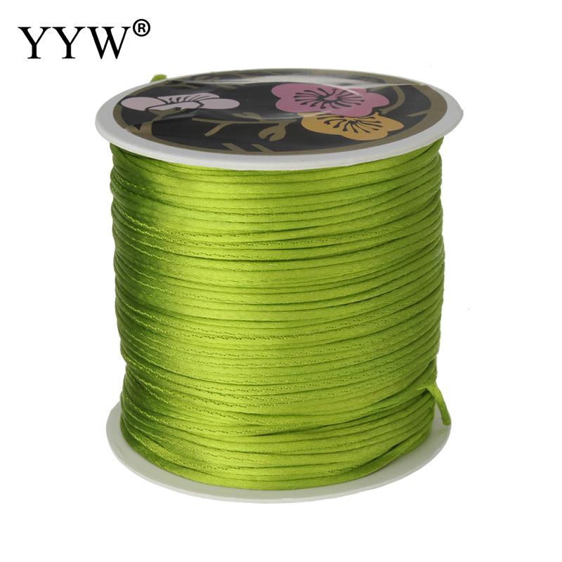 70 m/PC 1mm bobine de Nylon mélange couleur noir chinois Satin soie noeud macramé cordon perles européen tressé fil: apple green