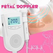 Doppler fosterpulsmätare hem graviditet baby & fosterljud hjärtfrekvensdetektor lcd-skärm ingen strålning 2 mhz