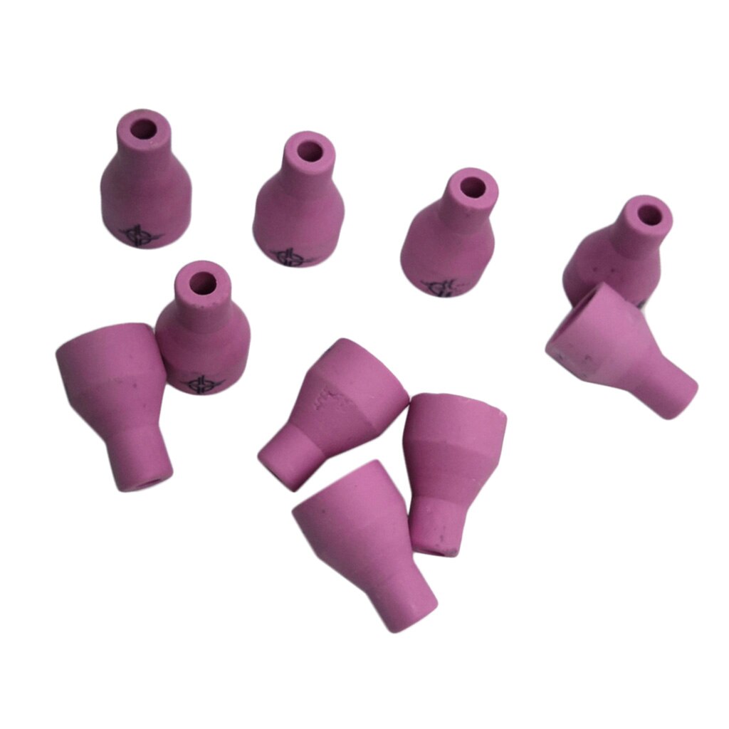 10PCS TIG Welding Torch Accessories Kit Alumina Nozzle Ceramic Cup Kit for QQ150 TIG WP-17/18/26 (Pink)