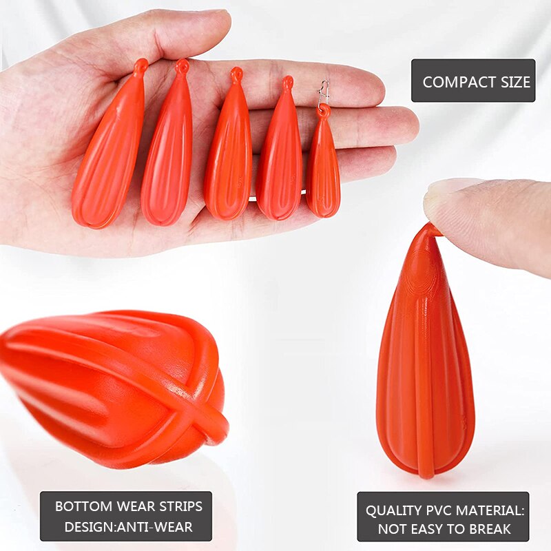 Bouchon de pratique de pêche, en caoutchouc, adapté aux enfants, 6 tailles
