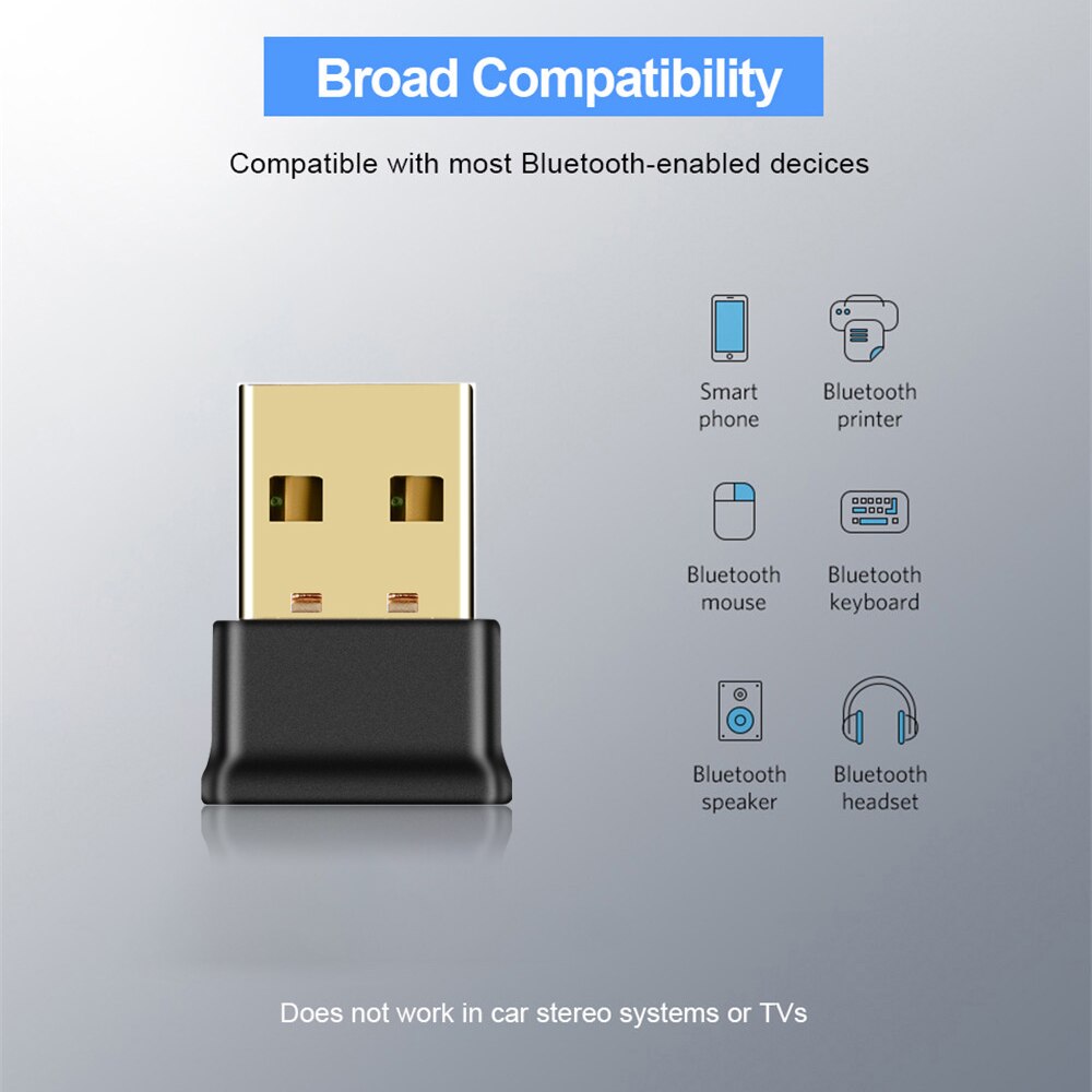 Kebidumei USB Bluetooth Adapter Realtek 8761 Bluetooth 5.0 Dongle For Computer PC Speaker Mouse Music Audio Receiver Adapter