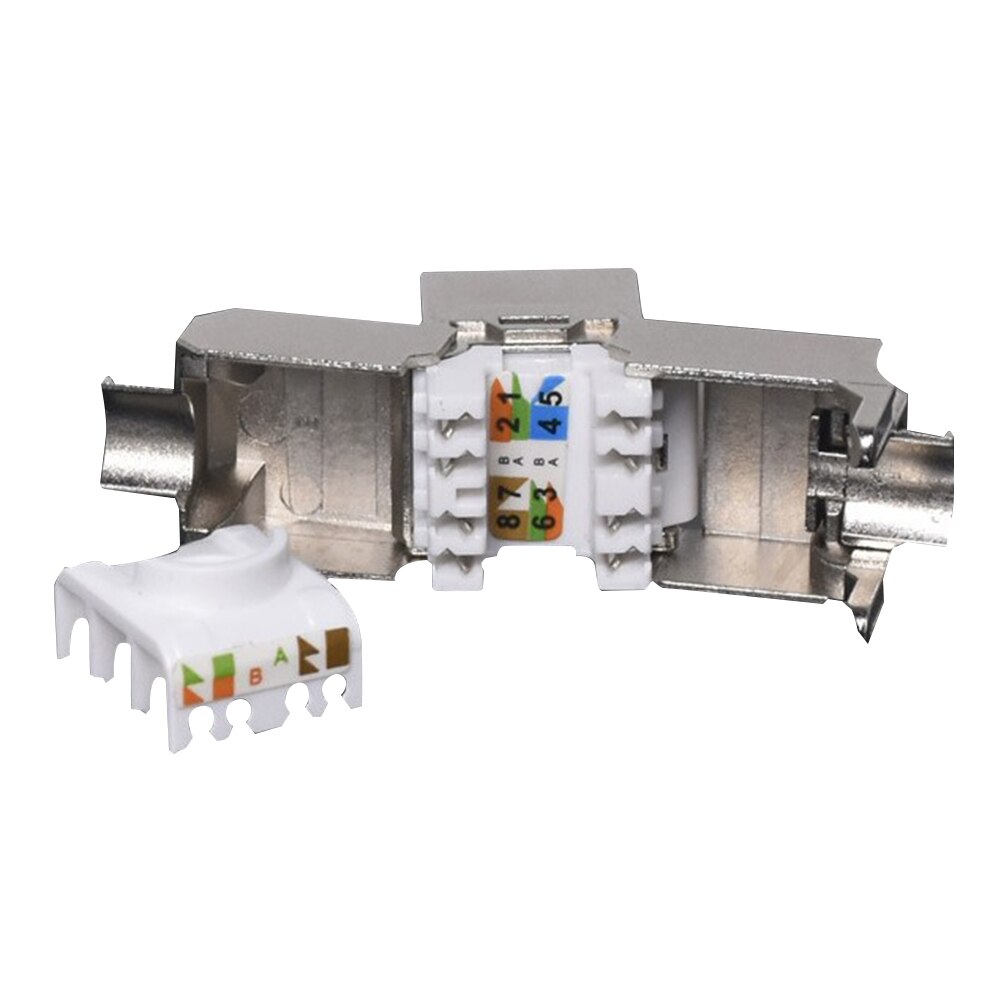 1Pcs RJ45 Cat7 Connector 10Gb Netwerk Afgeschermde Ftp Zinklegering Module Keystone Jack Connectors