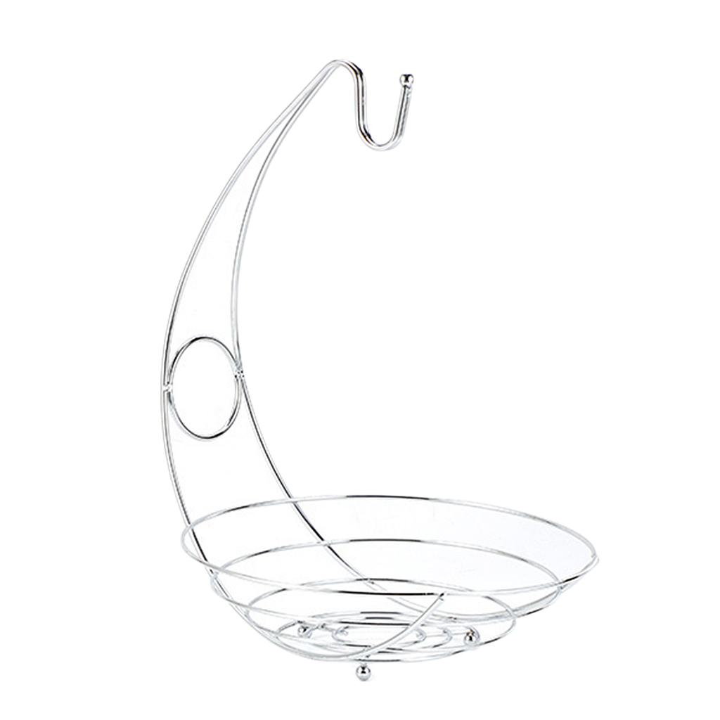 2 in 1 chroom ijzeren bananenhanger fruitschaal boomhouder mand standaard haak keuken fruitmand 240x240x440mm